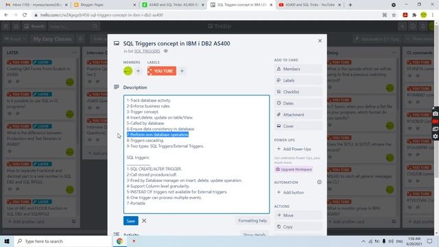 SQL Triggers concept in IBM i DB2 AS400 смотреть онлайн