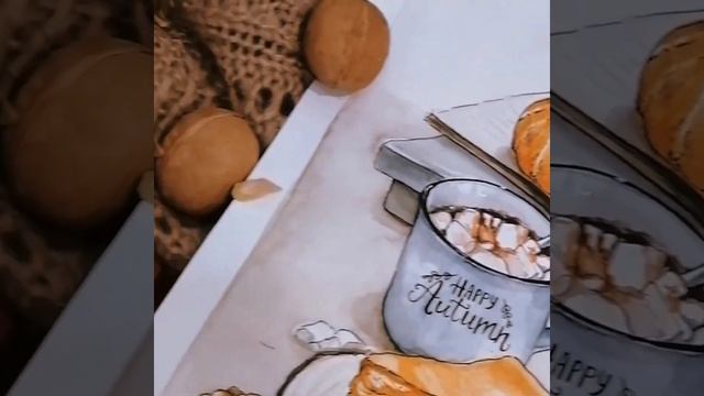 Осенний натюрморт |?| Watercolor autumn still life смотреть онлайн