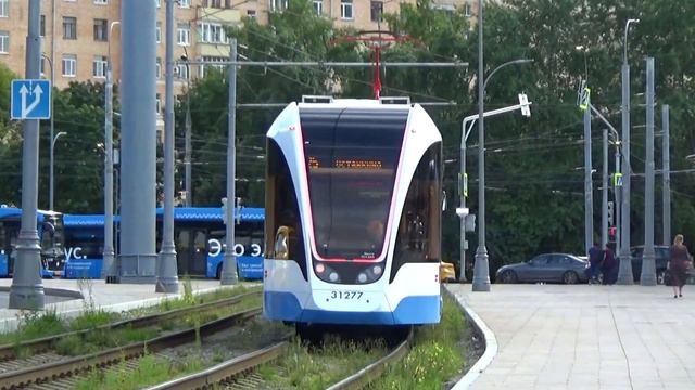 Трамвай 71-931М "Витязь-Москва" №31277 с маршрутом №25 "Сокольническая Застава - Останкино" смотреть онлайн