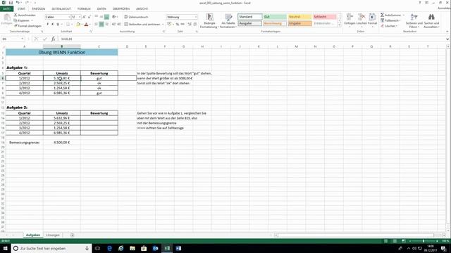 Microsoft Office 2010 // ? EXCEL // Teil 06: WENN Funktion Und Zellbezüge