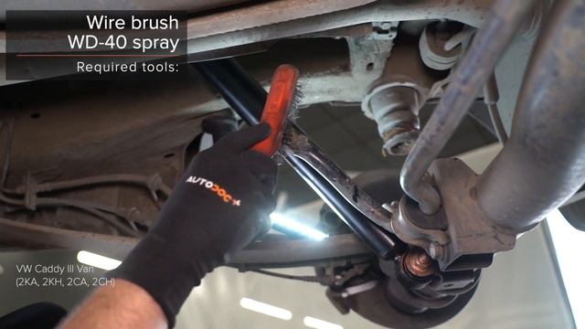 How to change rear anti roll bar link on VW CADDY 3 Van [TUTORIAL AUTODOC] смотреть онлайн