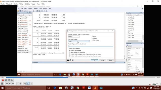 Clusters or Grouping of data in stata and take output in ms word смотреть онлайн