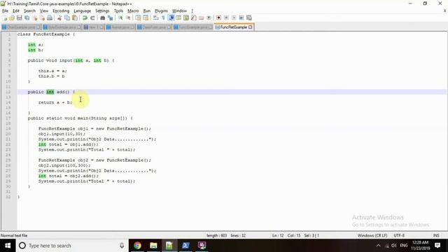 Core java in Tamil Member variable Member function and Constructor Examples смотреть онлайн