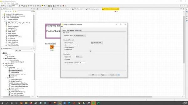 Knime Remove time from date & Finding Difference Between Dates