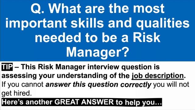 RISK MANAGER Interview Questions & Answers! | (How to PASS a Risk Management Interview!) смотреть онлайн