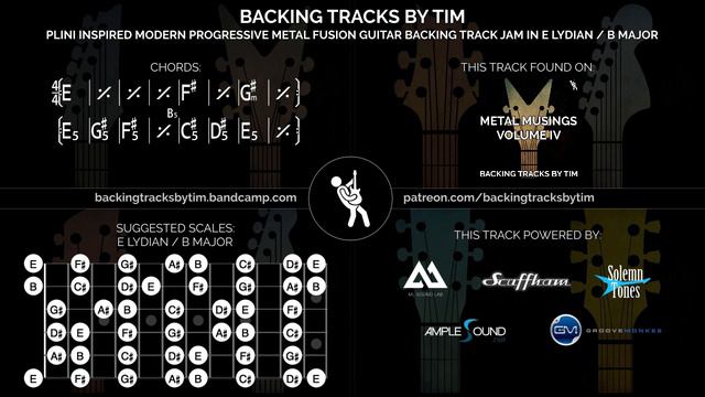 Plini Inspired Modern Progressive Metal Fusion Guitar Backing Track Jam In E Lydian / B Major