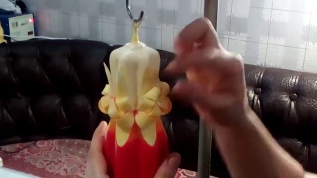 Как делать резные свечи. Формирование узора. смотреть онлайн