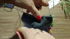 Вязание в круговую на двух парах спиц на леске