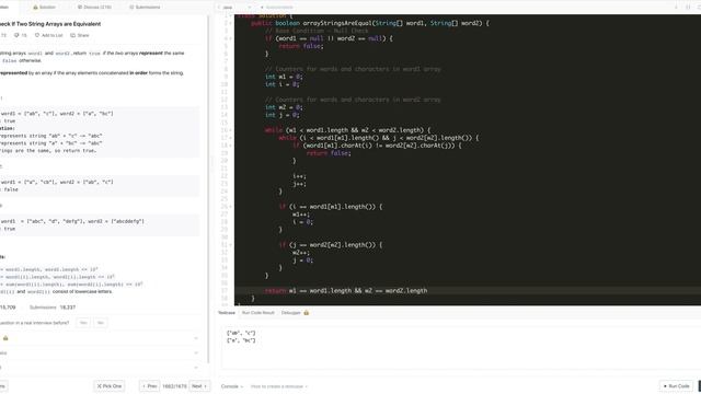 LeetCode 1662: Check If Two String Arrays are Equivalent | Facebook Interview Question | Java смотреть онлайн