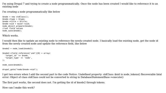Drupal: Create a node programmatically then reference an existing node to that node? смотреть онлайн
