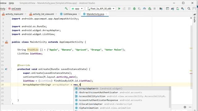 Simple Listview in Android Studio Tutorial - 49 - Android Development Tutorial for Beginners смотреть онлайн
