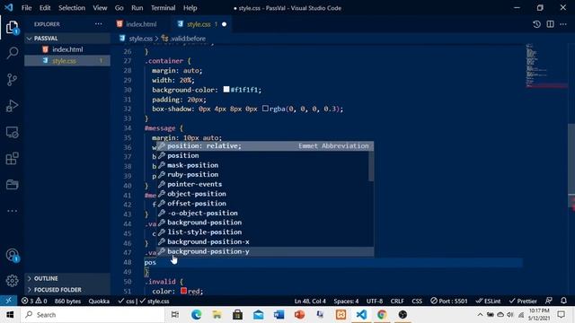 Password validation using JavaScript смотреть онлайн