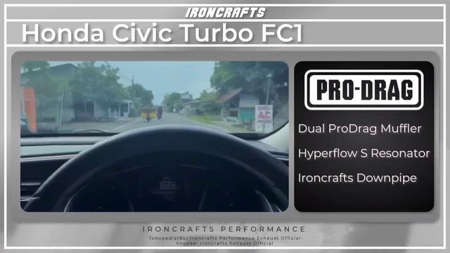 Honda Civic Turbo FC1 with Ironcrafts ProDrag muffler, Hyperflow S resonator & Ironcrafts Downpipe смотреть онлайн