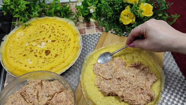 Яйца + фарш! ИЗУМИТЕЛЬНО вкусно! Яичные блинчики с начинкой. смотреть онлайн