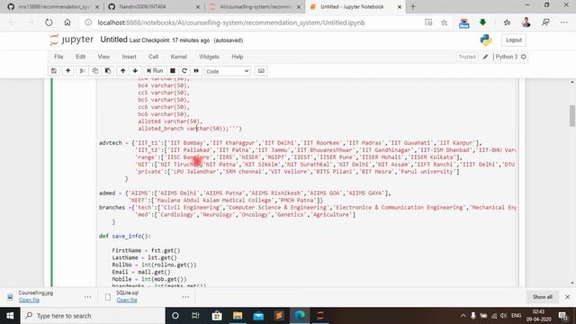 Simple Counselling recommendation system, with GUI, Database with SQLite3, Python, ML,AI смотреть онлайн
