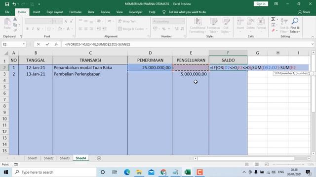RUMUS MENGHITUNG SALDO OTOMATIS (FUNGSI IF) смотреть онлайн