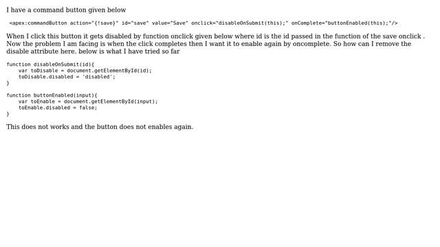 Salesforce: Remove disabled attribute from command button смотреть онлайн