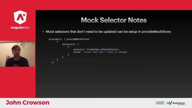 Testing with MockStore in NgRx 9 - John Crowson - angularday 2020 смотреть онлайн