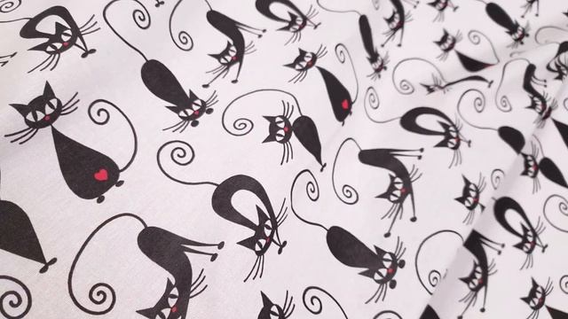 Ткань поплин 220 см "Кошки" рис 12065 вид 1 смотреть онлайн