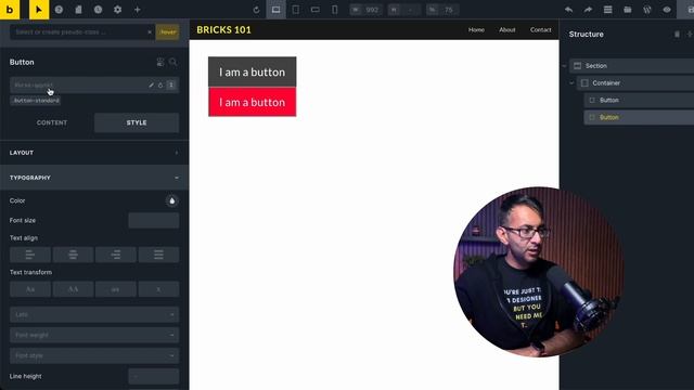 Bricks 101 Part 15 - Using Classes For Hover Styles - BricksBuilder.io Bricks Wordpress Tutorial