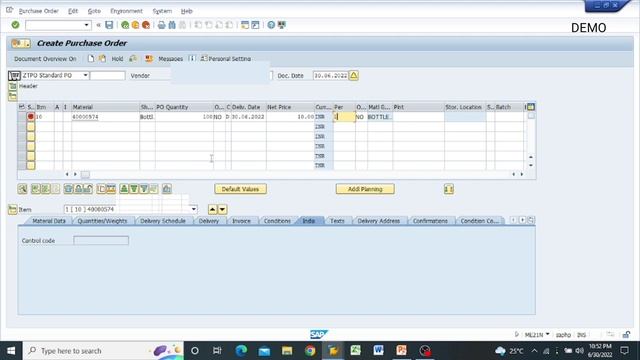 How to Create Purchase Order in SAP : T-Codes - ME21N : Purchase order with full information смотреть онлайн