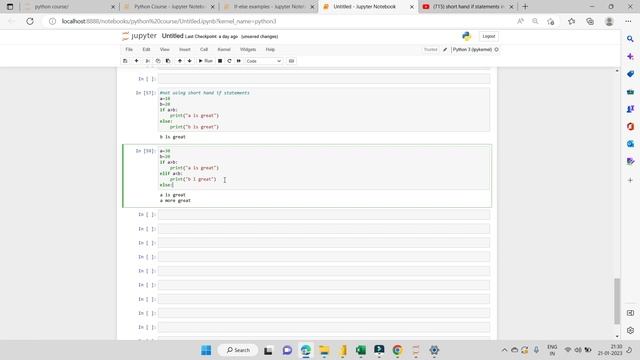 short hand IF statements + long hand IF +indentation importance (put together) python смотреть онлайн