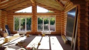 Одноэтажный дом из оцилиндрованного бревна 240мм