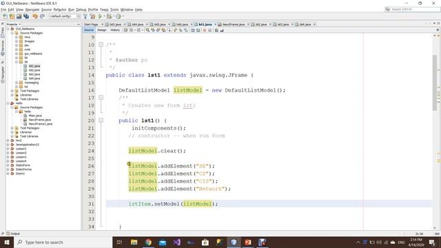 JList in Java смотреть онлайн