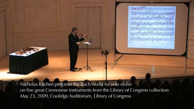 Nicholas Kitchen Bach BWV 1006 II Loure Goldberg Guarneri Del Gesù Library Of Congress