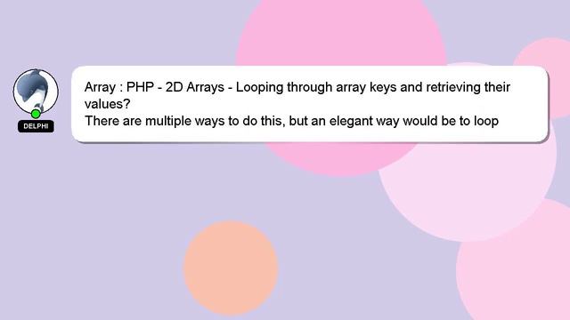 Array : PHP - 2D Arrays - Looping through array keys and retrieving their values? смотреть онлайн