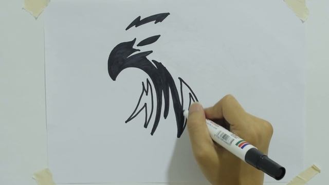 How to draw eagle head tribal tattoo смотреть онлайн