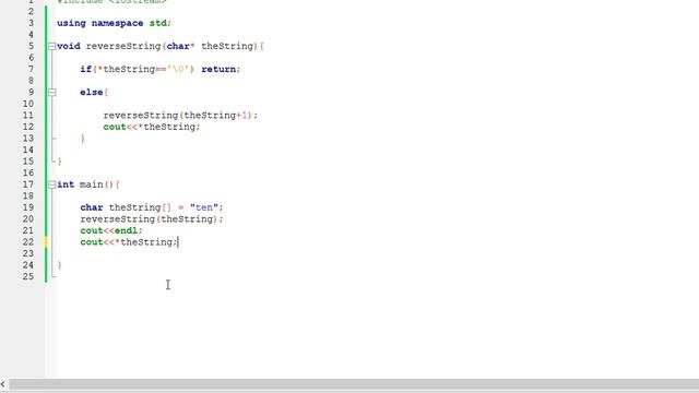 C++ : Print char array in reverse using recursion смотреть онлайн