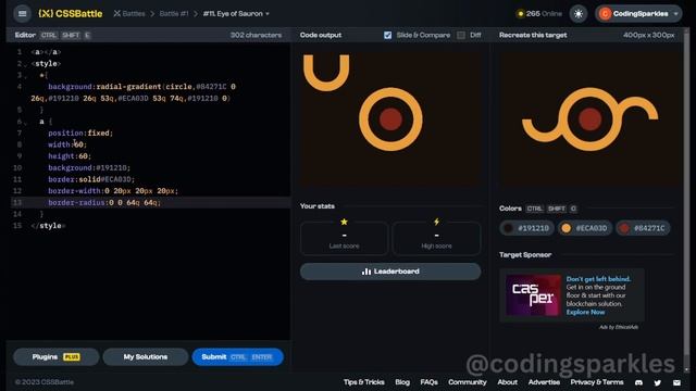 CSS Battle Solution - Eye of Sauron | Target 11 - Battle #1 | CSS3 | CSS Challenge смотреть онлайн