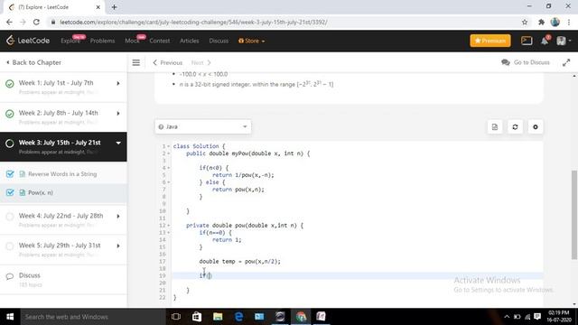 Pow(x, n) July LeetCode Challenge смотреть онлайн