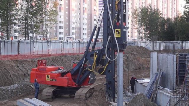Погружение сваи С120.30-8У гидромолотом МГ5К смотреть онлайн
