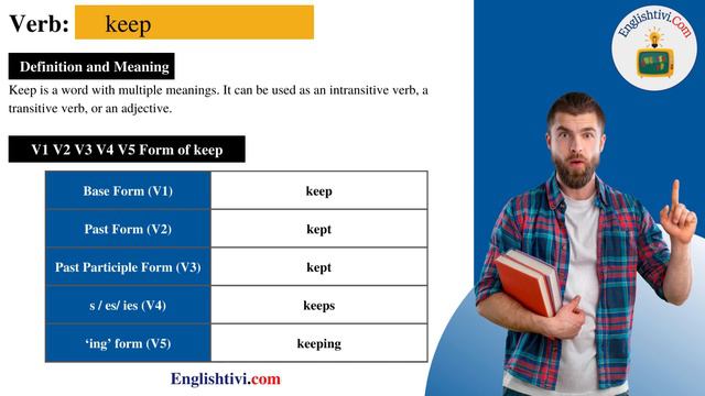 Keep V1 V2 V3 V4 V5 Base Form, Past Simple, Past Participle Form of Keep | Englishtivi.com смотреть онлайн