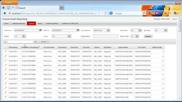 Oracle audit reporting. APEX app demo смотреть онлайн