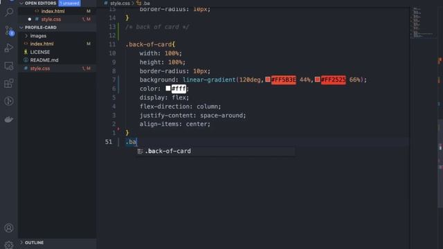How to create flip profile card with html and css