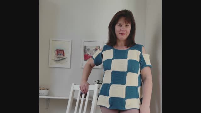 Мастер-класс Женская футболка в стиле пэчворк Летняя блуза спицами. Футболка в морском стиле 1 часть смотреть онлайн