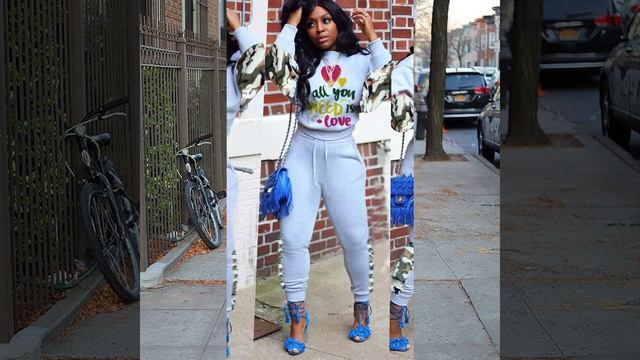 Sportswear O Neck Print Patchwork Embroidery Two Piece Pants Set смотреть онлайн