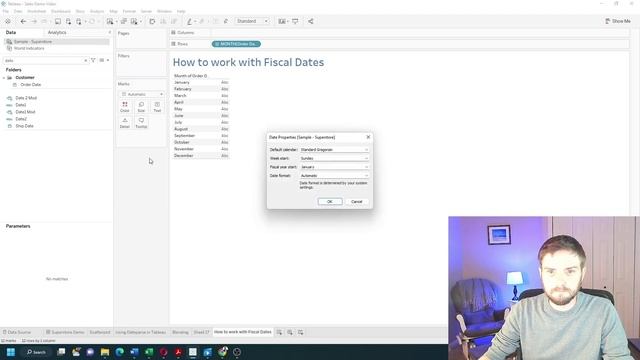 How to Change a Date to Default to a Fiscal Calendar in Tableau Desktop смотреть онлайн