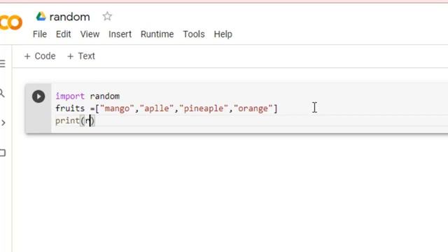 how to make a simple code of random choice using google colaboratory смотреть онлайн