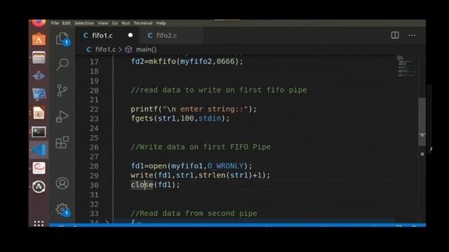 C program for interprocess communication using FIFO named pipe смотреть онлайн