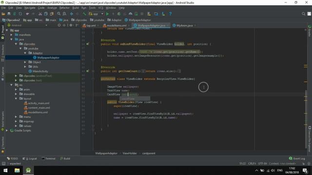 Animate Recyclerview Items OnClick With XML Android Studio смотреть онлайн