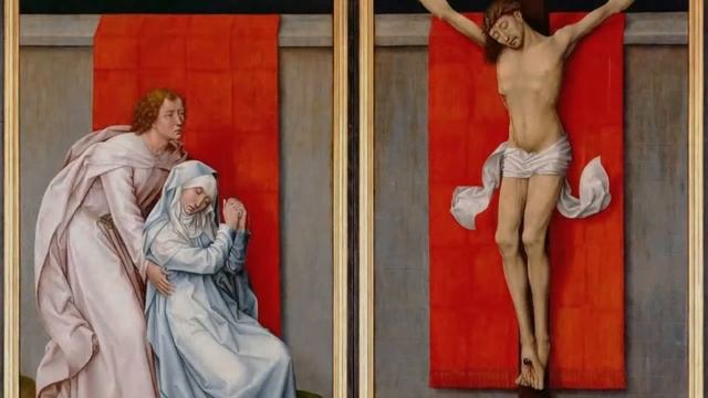 Ван дер Вейден, «Распятие со скорбящими Девой Марией и Иоанном Евангелистом» смотреть онлайн