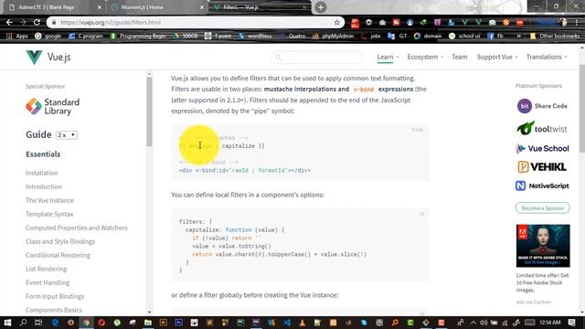 how to install moment js with vue filter part - 19 смотреть онлайн