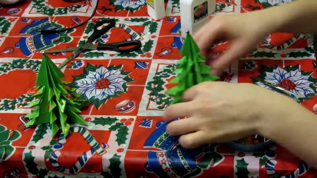 Новогодняя поделка! Елочки из бумаг, оригами. смотреть онлайн