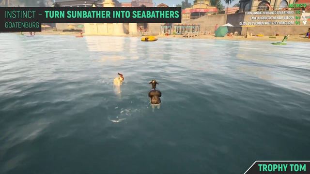 Goat Simulator 3 - Instinct - Turn Sunbathers into Seabathers - Goatenburg смотреть онлайн