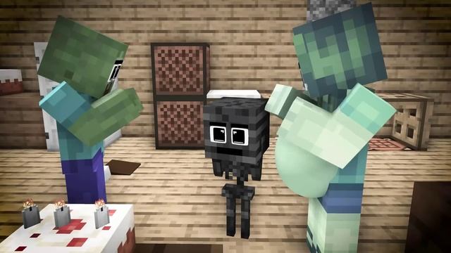 Monster School : Brother Wither Cheater Zombie Family - Minecraft Animation смотреть онлайн