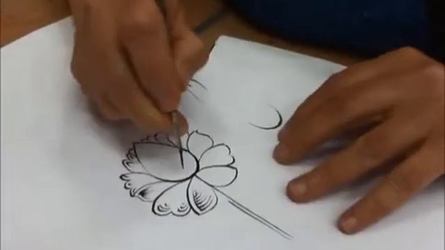 Роспись по дереву. Цветок 1. смотреть онлайн